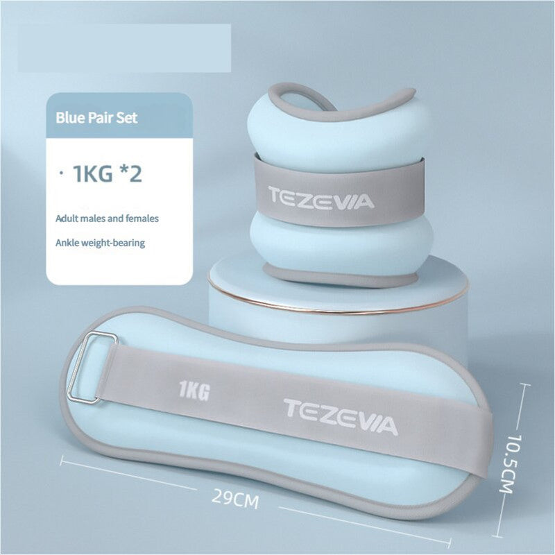 NNEDSZ Blue Adjustable Weighted Leg & Wrist Sandbag Set - 1kg Each for Fitness, Running, and Dance Training