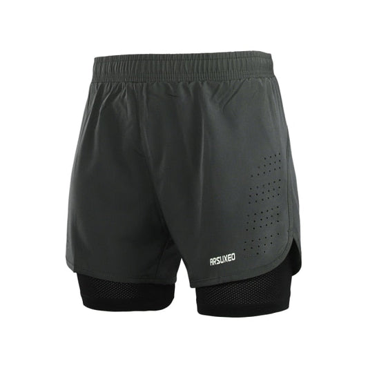 Men Running Shorts Outdoor Sports Training Exercise Jogging Gym Fitness 2 in 1 Shorts with Longer Liner Quick dry